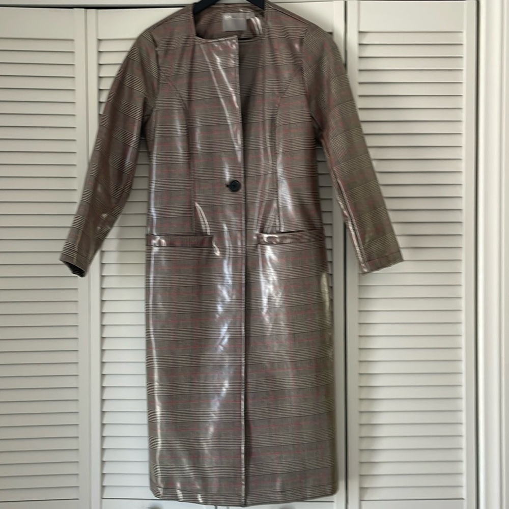 ASOS Raincoat XS Glen Plaid